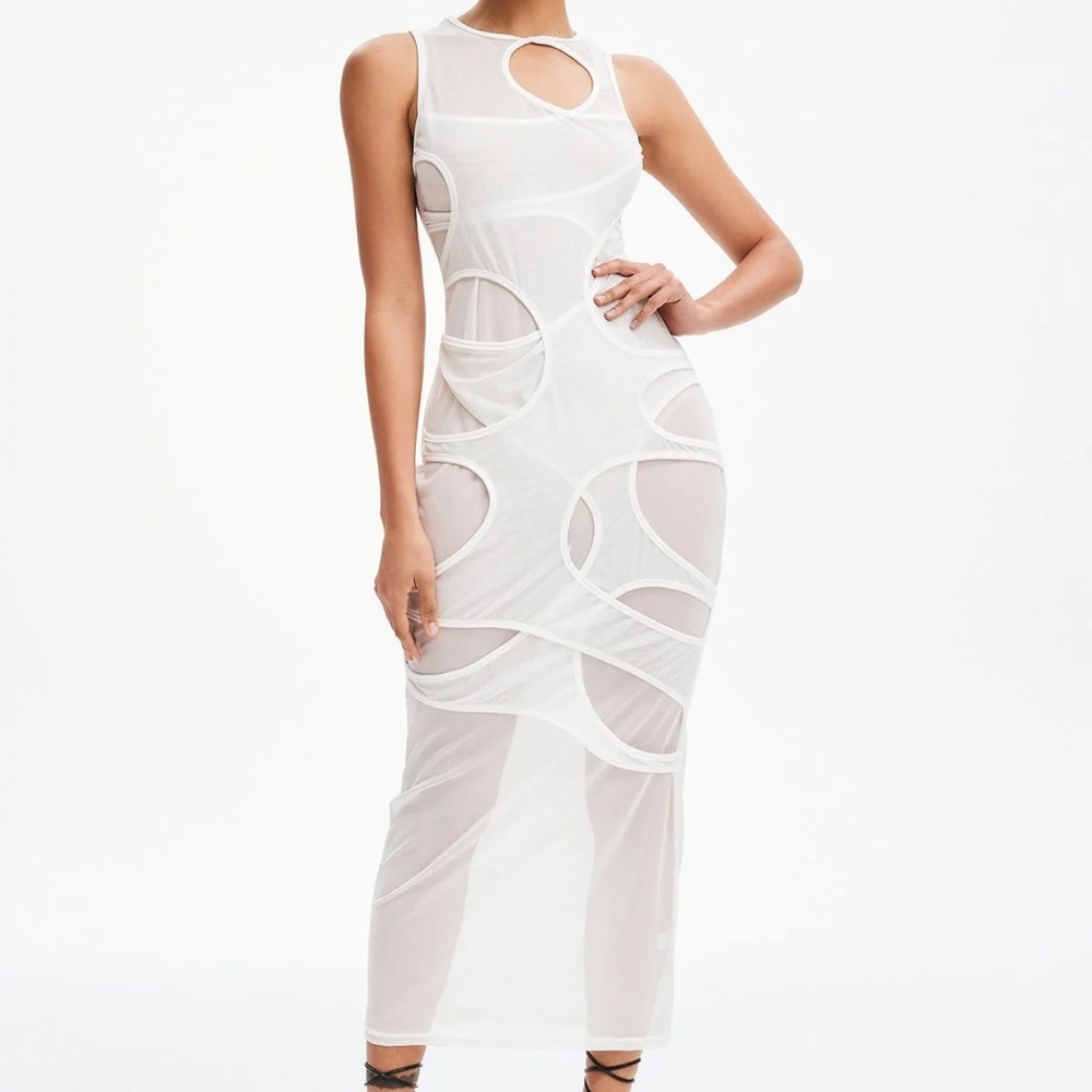 Solado Mesh Cut Out Maxi Dress